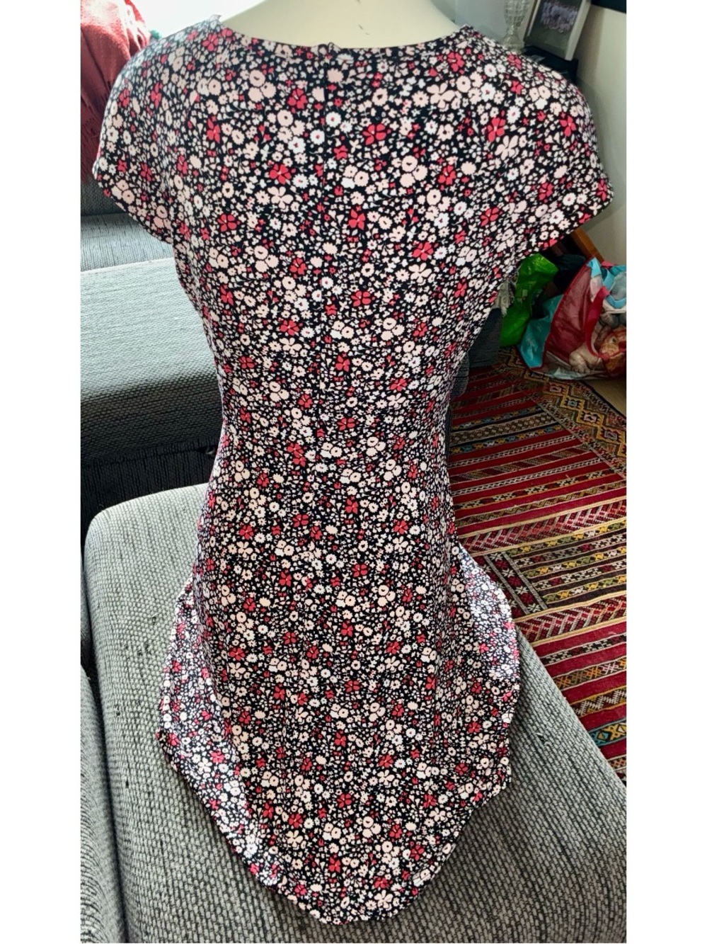 Michael Michael Kors Sht-slv Floral Print Knee-length Dress, Sz S - Picture 4 of 5